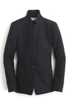 Petite Women's J.crew Regent Stand Collar Blazer P - Black