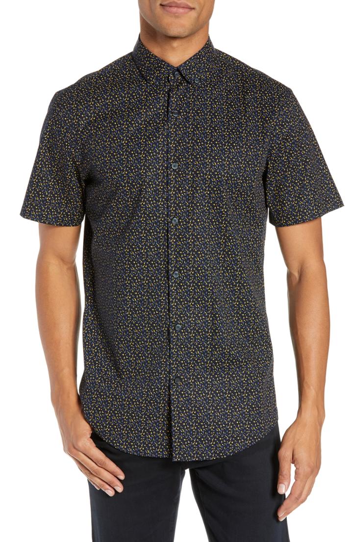 Men's Calibrate Mini Geo Print Sport Shirt - Blue