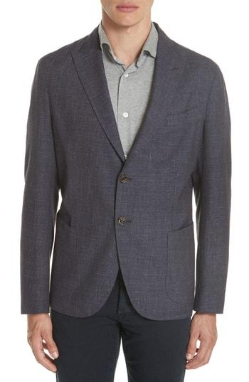 Men's Eleventy Trim Fit Wool Blend Blazer R Eu - Black