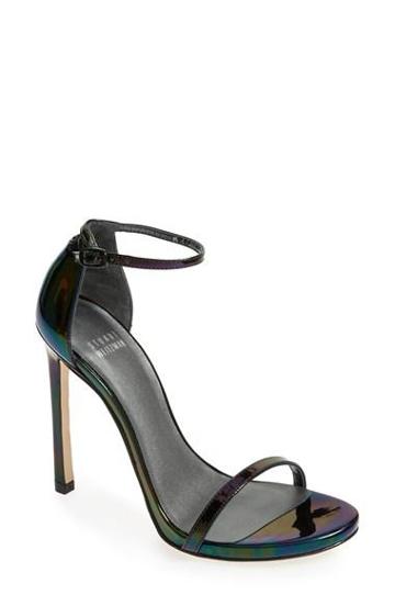 Stuart Weitzman 'nudist' Sandal Black Petrol Patent
