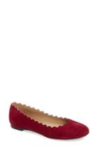 Women's Chloe 'lauren' Scalloped Ballet Flat Us / 36eu - Red