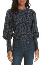 Women's Veronica Beard Clarke Puff Sleeve Stretch Poplin Top