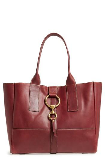 Frye Ilana Harness Leather Shopper - Burgundy