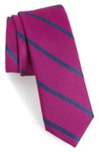 Men's The Tie Bar Wheelhouse Stripe Silk Skinny Tie, Size - Purple