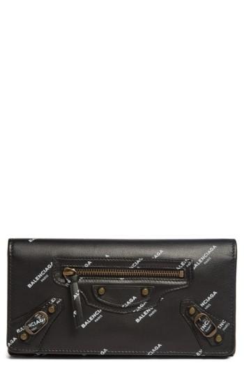 Women's Balenciaga Classic Money Logo Leather Wallet -