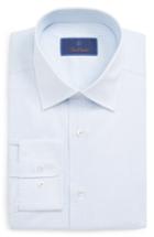 Men's David Donahue Regular Fit Dot Dress Shirt - 34/35 - White