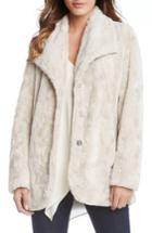 Women's Karen Kane Faux Fur Coat - Beige