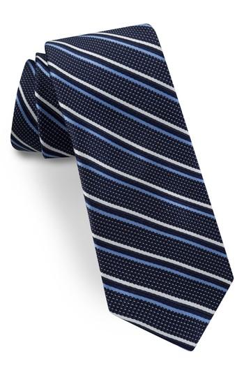 Men's Ted Baker London Striped Silk Tie, Size - Blue