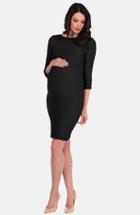 Women's Tees By Tina 'crinkle' Maternity Dress, Size - Black