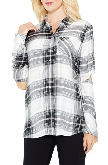 Women's Two By Vince Camuto Cold-elbow Linearscape Top - Pink