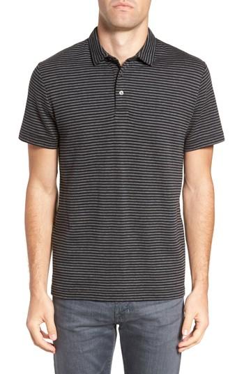 Men's French Connection Alternative Stripe Short Sleeve Polo - Grey