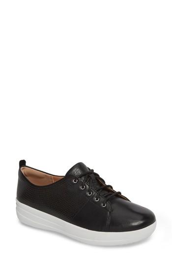 Women's Fitflop F-sporty Perforated Sneaker M - Black