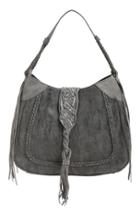 Sole Society 'vail' Braided Trim Faux Suede Shoulder Bag -