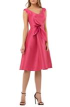 Women's Kay Unger Sleeveless Stretch Mikado Fit & Flare Dress - Pink