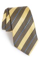 Men's Ermenegildo Zegna Stripe Silk Tie, Size - Yellow