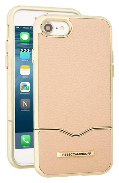 Rebecca Minkoff Leather Iphone 7 Slider Case - Beige