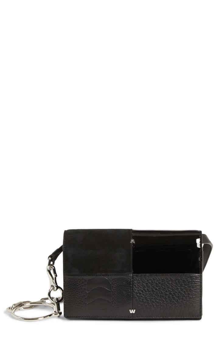 Women's Alexander Wang Biker Patchwork Leather Wallet On A Chain -