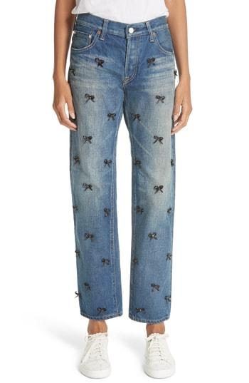 Women's Tu Es Mon Tresor Petit Ribbon Bow Jeans - Black