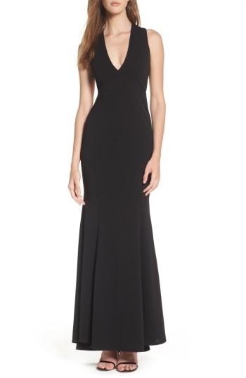 Women's Lulus Heaven & Earth Plunge Neck Gown