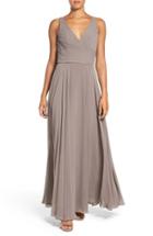 Women's Watters 'karen' V-neck A-line Chiffon Gown