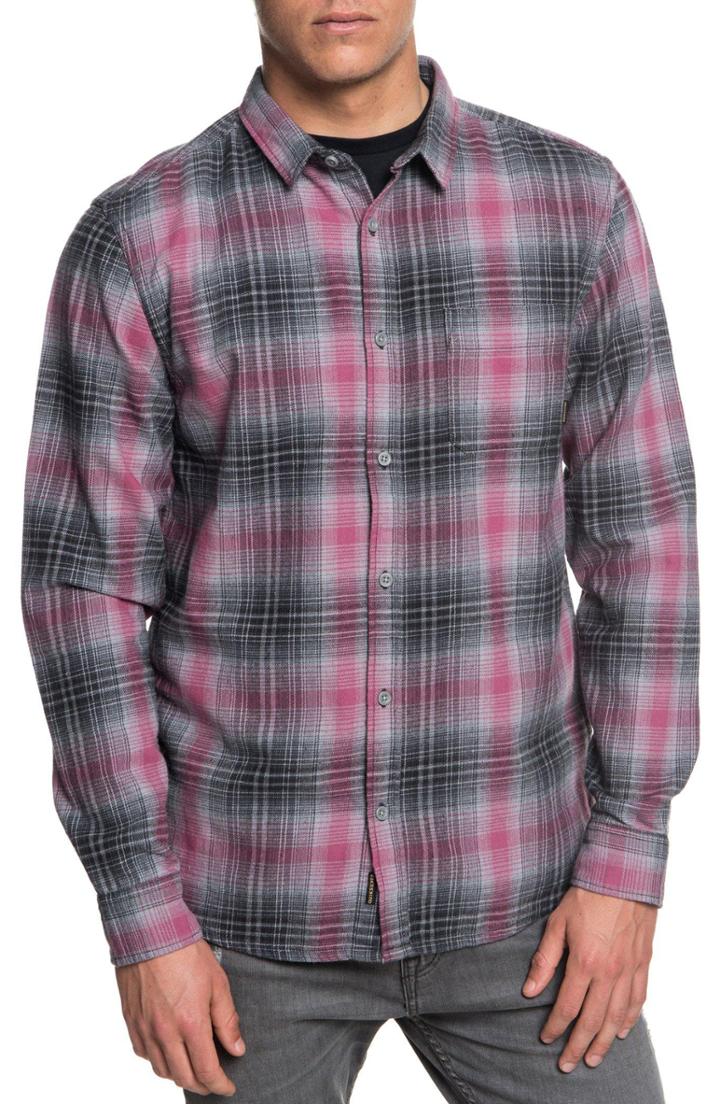 Men's Quiksilver Fatherfly Flannel Shirt, Size - Grey