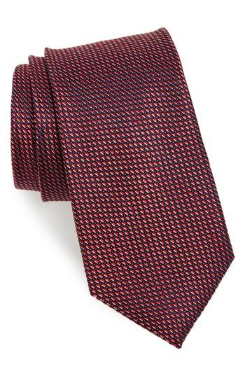 Men's Nordstrom Men's Shop Lairson Micro Silk Tie, Size - Red