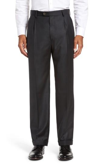 Men's Zanella Bennett Regular Fit Pleated Trousers - Grey