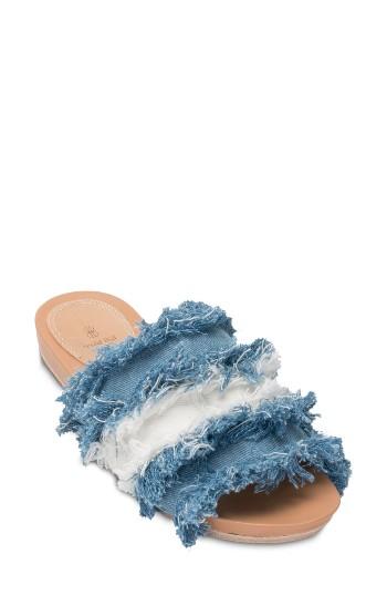 Women's Bill Blass Megan Slide Sandal .5 M - Blue