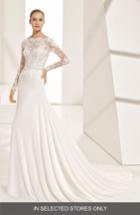 Women's Rosa Clara Couture Pascal Lace & Crepe A-line Gown, Size - Ivory