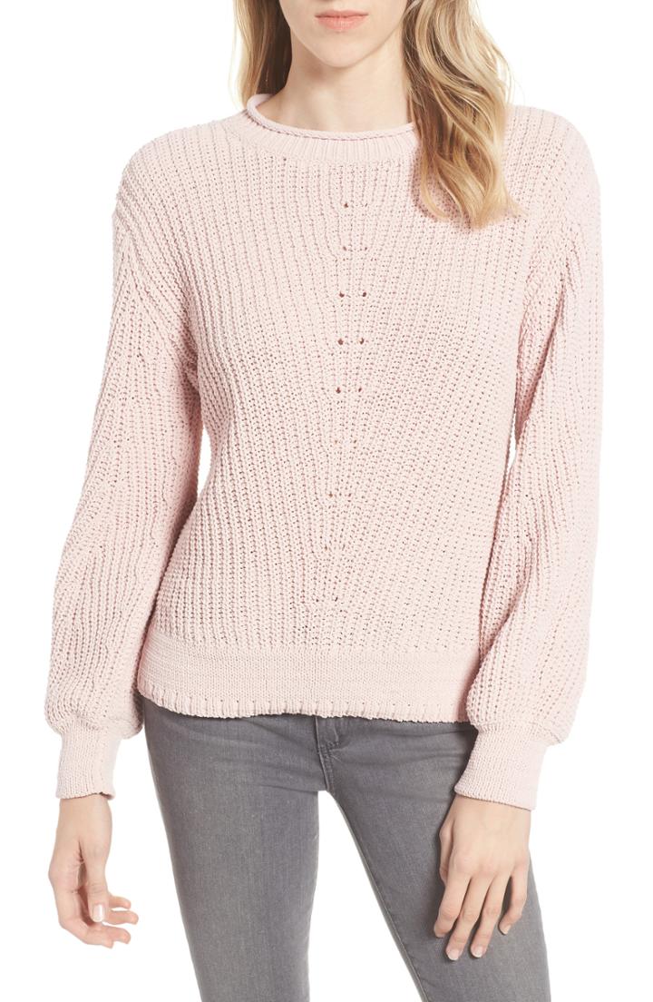 Women's Caslon Chenille Crewneck Sweater - Pink