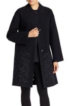 Women's Lafayette 148 New York Vita Laser Cut Embroidered Coat - Black