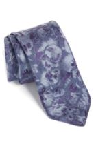 Men's Ted Baker London Moonlight Abstract Floral Silk Tie, Size - Blue