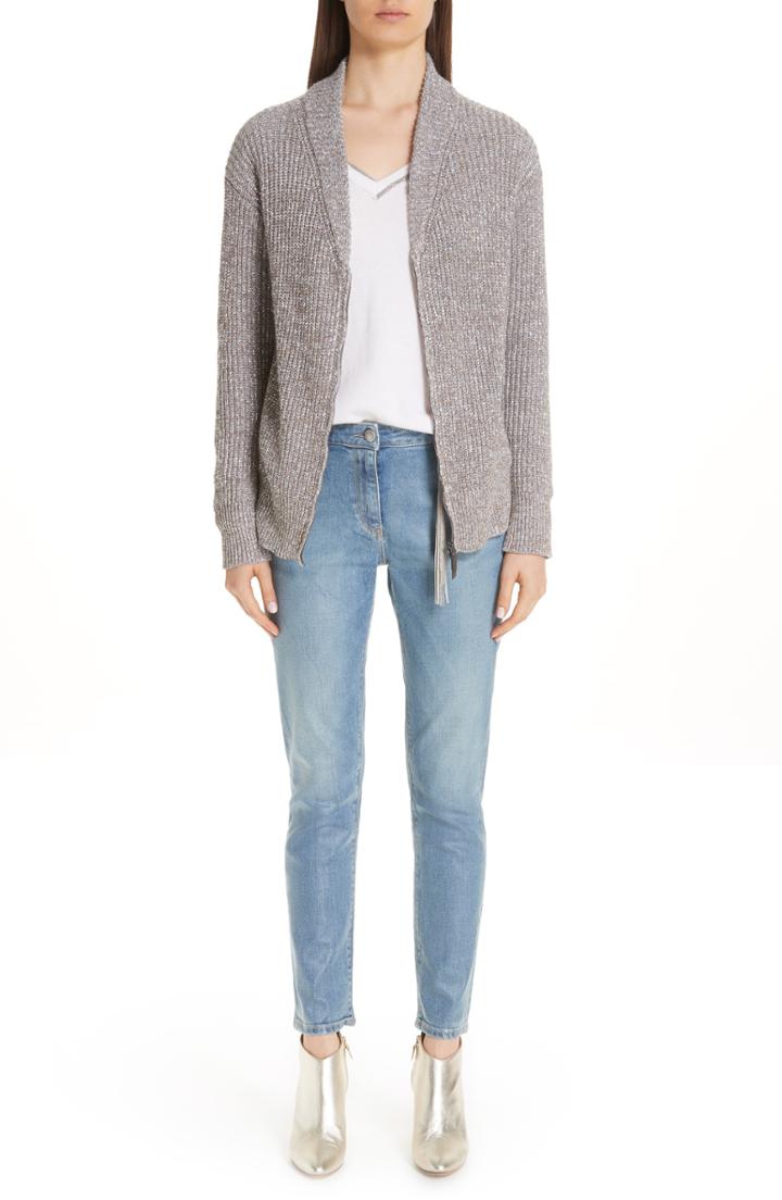 Women's Fabiana Filippi Coated Skinny Jeans With Tassel Charm Us / 38 It - Blue