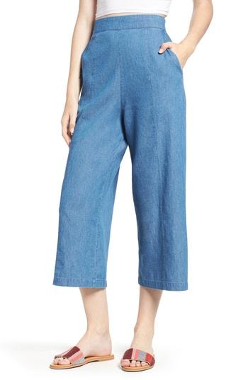 Women's Bp. Tacoma High Waist Wide Leg Denim Pants - Blue