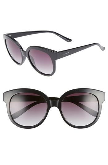 Women's Seafolly Palm Beach 54mm Cat Eye Sunglasses - Black