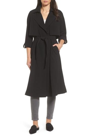 Women's Vince Camuto Fluid Trench Coat - Black