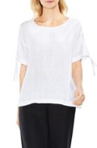 Women's Two By Vince Camuto Drop Shoulder Lace-up Sleeve Linen Top - White