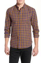 Men's Scotch & Soda Check Sport Shirt, Size - Yellow