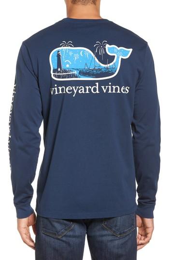 Men's Vineyard Vines New Year's Scene Whale Pocket T-shirt - Blue
