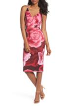 Women's Xscape Floral Print Scuba Crepe Dress - Pink