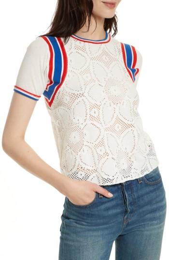 Women's Free People Mimi Lace Tee - Ivory