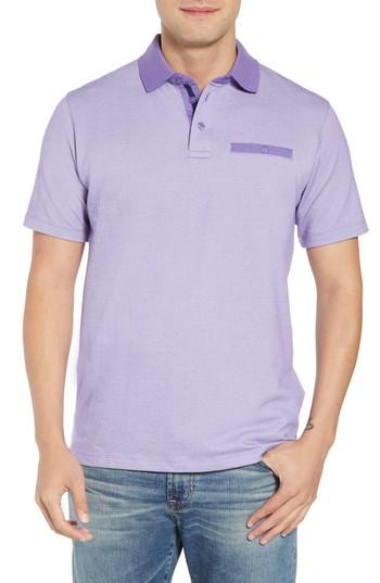 Men's Tailorbyrd Regular Fit Bird's Eye Polo - Purple