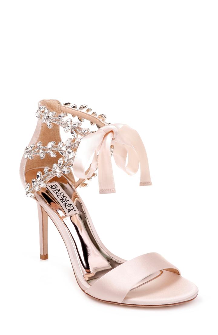 Women's Badgley Mischka Felicia Embellished Sandal .5 M - Beige