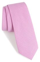 Men's Nordstrom Men's Shop Sydney Check Cotton Skinny Tie, Size - Pink