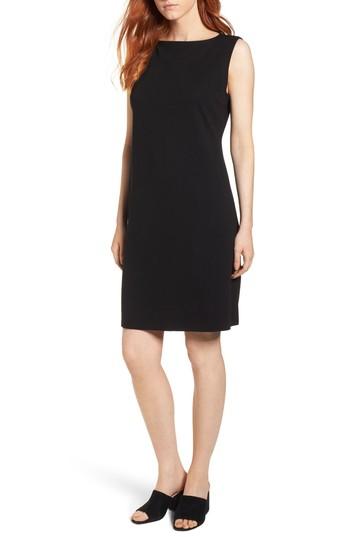 Women's Eileen Fisher Tencel Blend Shift Dress, Size - Black
