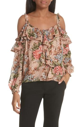 Women's Needle & Thread Paradise Rose Shimmer Top - Beige
