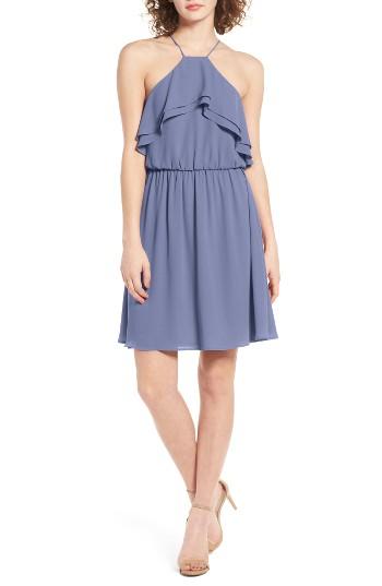 Women's Lush Ruffle Skater Dress - Purple