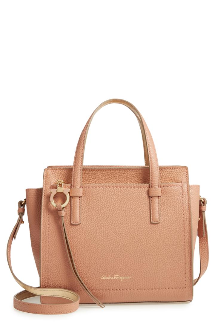 Salvatore Ferragamo Amy Piccolo Leather Tote - Pink