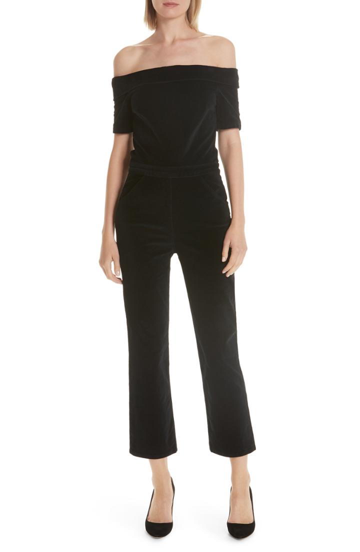 Women's 3x1 Nyc Velvet Off The Shoulder Jumpsuit