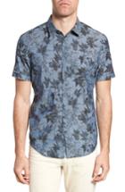 Men's John Varvatos Star Usa Regular Fit Print Short Sleeve Sport Shirt - Blue